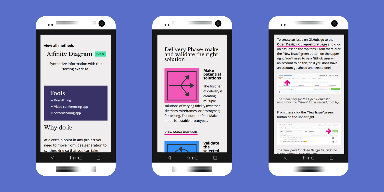 mobile mockup of open design kit